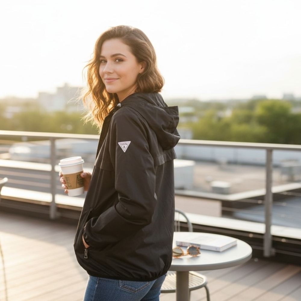 Guess Wind Breaker Women's Jacket - Black LARGE